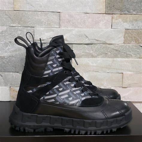 vintage versace mens boots|versace greca rhegis combat boot.